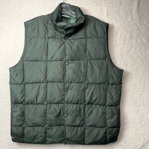 LL Bean Vest Mens XL Tall Green Goose Down Puffer Outdoor Hiking Gorpcore